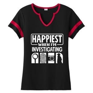 Private Detective Crime Investigator Investigating Cool Gift Ladies Halftime Notch Neck Tee