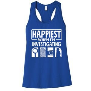 Private Detective Crime Investigator Investigating Cool Gift Women's Racerback Tank