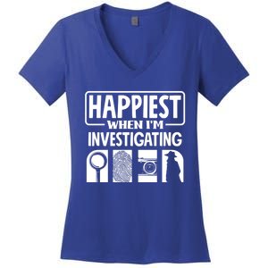 Private Detective Crime Investigator Investigating Cool Gift Women's V-Neck T-Shirt