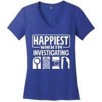 Private Detective Crime Investigator Investigating Cool Gift Women's V-Neck T-Shirt