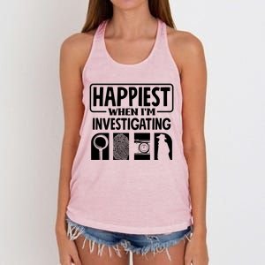 Private Detective Crime Investigator Investigating Cool Gift Women's Knotted Racerback Tank