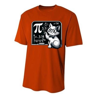 Pi Day Cat Performance Sprint T-Shirt