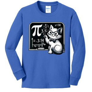 Pi Day Cat Kids Long Sleeve Shirt