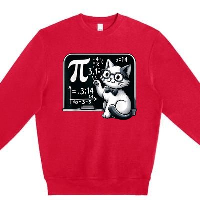 Pi Day Cat Premium Crewneck Sweatshirt