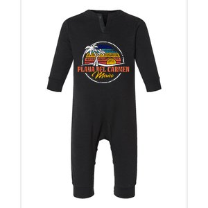 Playa Del Carmen Retro Sunset Infant Fleece One Piece