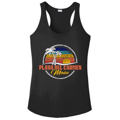 Playa Del Carmen Retro Sunset Ladies PosiCharge Competitor Racerback Tank