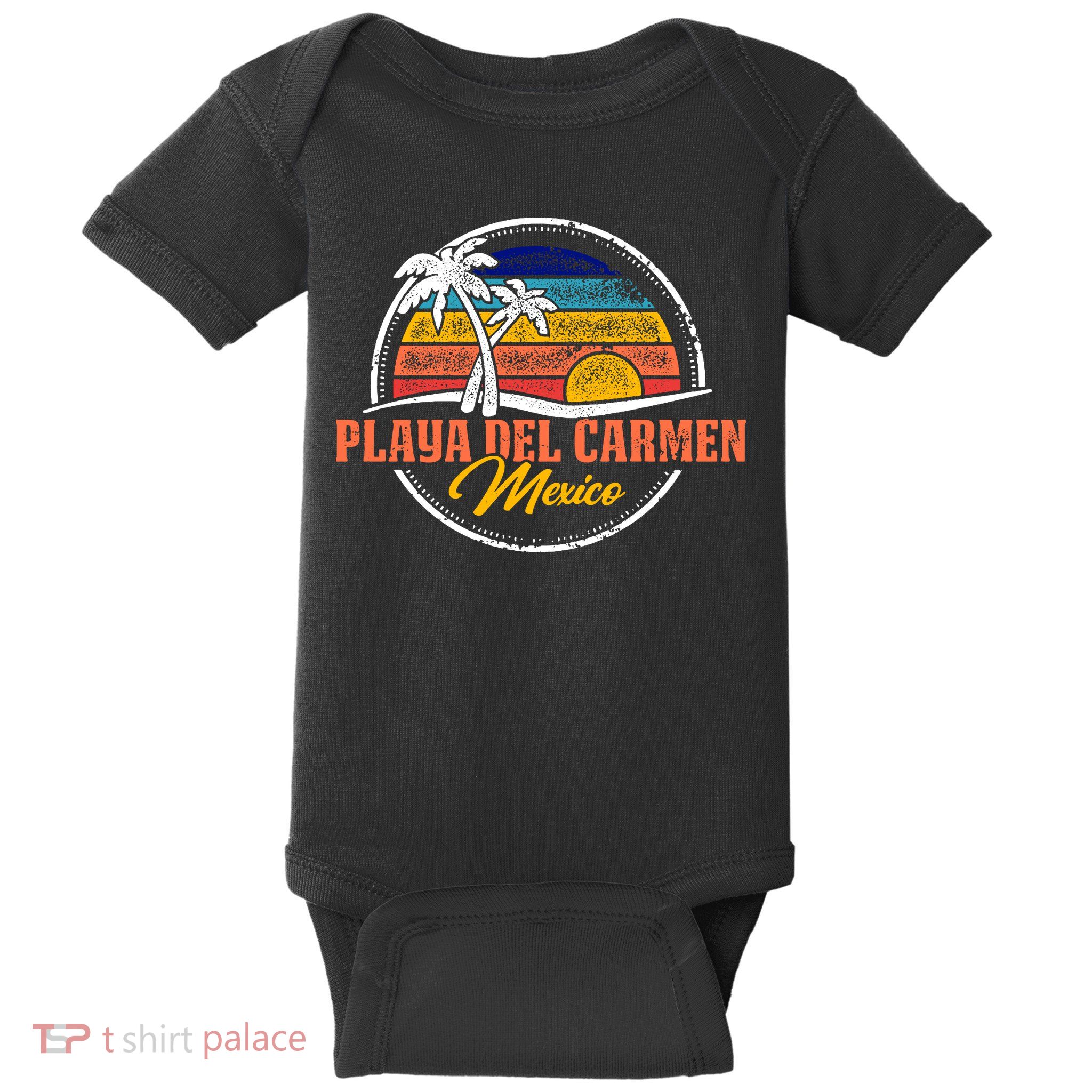 Playa Del Carmen Retro Sunset Baby Bodysuit