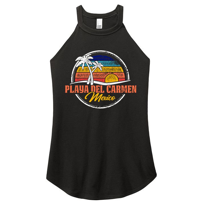 Playa Del Carmen Retro Sunset Women's Perfect Tri Rocker Tank