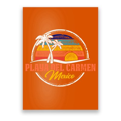 Playa Del Carmen Retro Sunset Poster