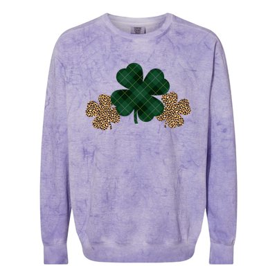 Patrick's Day Clover Blessed And Lucky Colorblast Crewneck Sweatshirt