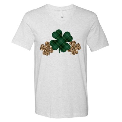 Patrick's Day Clover Blessed And Lucky V-Neck T-Shirt