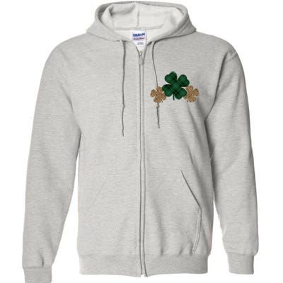 Patrick's Day Clover Blessed And Lucky Full Zip Hoodie