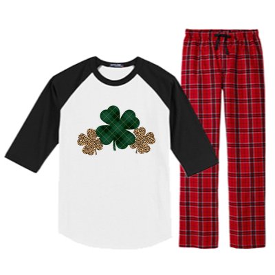 Patrick's Day Clover Blessed And Lucky Raglan Sleeve Pajama Set