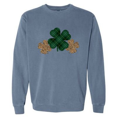 Patrick's Day Clover Blessed And Lucky Garment-Dyed Sweatshirt