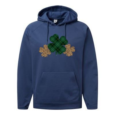 Patrick's Day Clover Blessed And Lucky Performance Fleece Hoodie