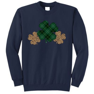 Patrick's Day Clover Blessed And Lucky Tall Sweatshirt