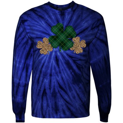 Patrick's Day Clover Blessed And Lucky Tie-Dye Long Sleeve Shirt