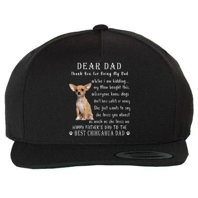 Pet Dog Chihuahua Lovers Fathers Day Chihuahua Dad Wool Snapback Cap