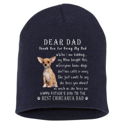 Pet Dog Chihuahua Lovers Fathers Day Chihuahua Dad Short Acrylic Beanie