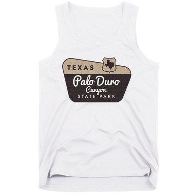 Palo Duro Canyon State Park Texas TX Welcome Sign Vacation Tank Top