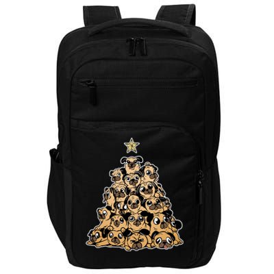 Pug Dogs Christmas Tree Santa Xmas Animals Lover Design Gift Impact Tech Backpack