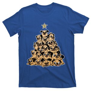 Pug Dogs Christmas Tree Santa Xmas Animals Lover Design Gift T-Shirt