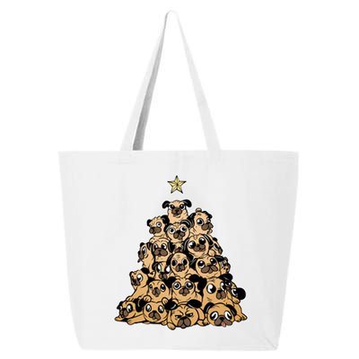 Pug Dogs Christmas Tree Santa Xmas Animals Lover Design Gift 25L Jumbo Tote