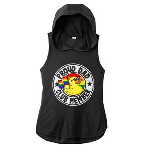 Proud Dad Club Member Rubber Duck Rainbow Gay Lesbian LGBT Ladies PosiCharge Tri-Blend Wicking Draft Hoodie Tank