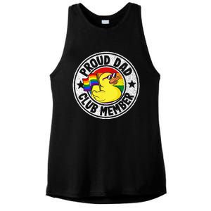 Proud Dad Club Member Rubber Duck Rainbow Gay Lesbian LGBT Ladies PosiCharge Tri-Blend Wicking Tank