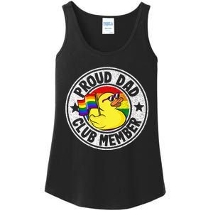 Proud Dad Club Member Rubber Duck Rainbow Gay Lesbian LGBT Ladies Essential Tank