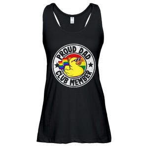 Proud Dad Club Member Rubber Duck Rainbow Gay Lesbian LGBT Ladies Essential Flowy Tank