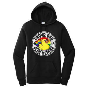 Proud Dad Club Member Rubber Duck Rainbow Gay Lesbian LGBT Women's Pullover Hoodie