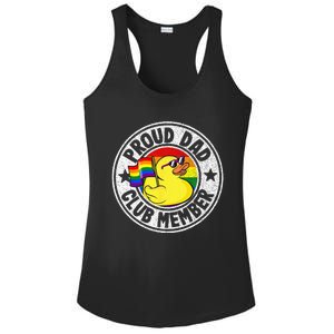 Proud Dad Club Member Rubber Duck Rainbow Gay Lesbian LGBT Ladies PosiCharge Competitor Racerback Tank