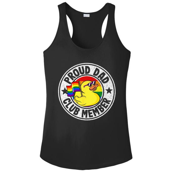 Proud Dad Club Member Rubber Duck Rainbow Gay Lesbian LGBT Ladies PosiCharge Competitor Racerback Tank