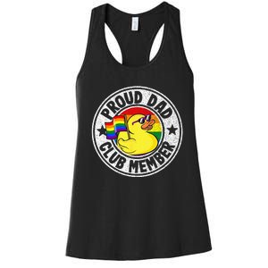 Proud Dad Club Member Rubber Duck Rainbow Gay Lesbian LGBT Women's Racerback Tank