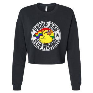 Proud Dad Club Member Rubber Duck Rainbow Gay Lesbian LGBT Cropped Pullover Crew