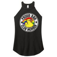 Proud Dad Club Member Rubber Duck Rainbow Gay Lesbian LGBT Women's Perfect Tri Rocker Tank