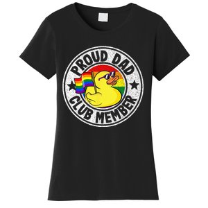 Proud Dad Club Member Rubber Duck Rainbow Gay Lesbian LGBT Women's T-Shirt