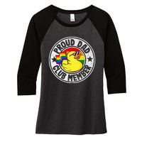 Proud Dad Club Member Rubber Duck Rainbow Gay Lesbian LGBT Women's Tri-Blend 3/4-Sleeve Raglan Shirt