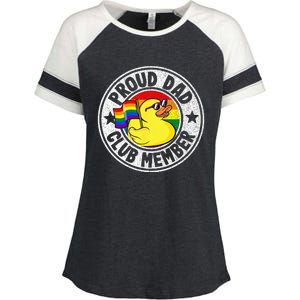 Proud Dad Club Member Rubber Duck Rainbow Gay Lesbian LGBT Enza Ladies Jersey Colorblock Tee