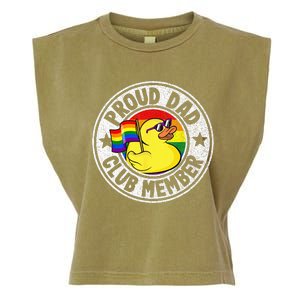 Proud Dad Club Member Rubber Duck Rainbow Gay Lesbian LGBT Garment-Dyed Women's Muscle Tee