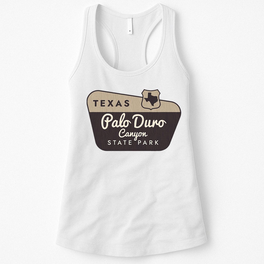 Palo Duro Canyon State Park Texas Tx Welcome Sign Vacation Womens Tank Top