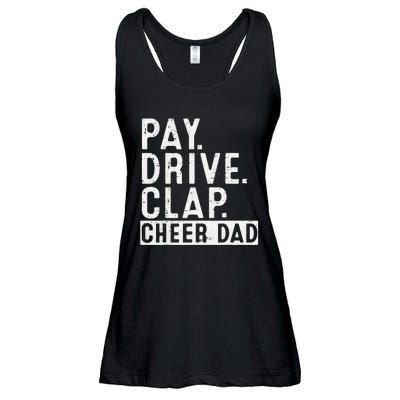 Pay Drive Clap Cheer Dad Cheerleading Father Day Cheerleader Ladies Essential Flowy Tank