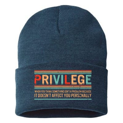 Privilege Definition Civil Rights Equality Racists Activist Sustainable Knit Beanie