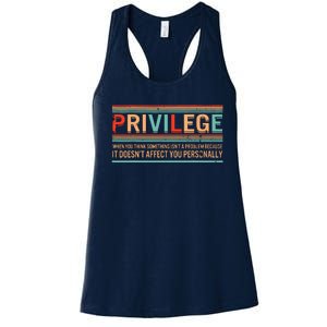 Privilege Definition Civil Rights Equality Racists Activist Women's Racerback Tank