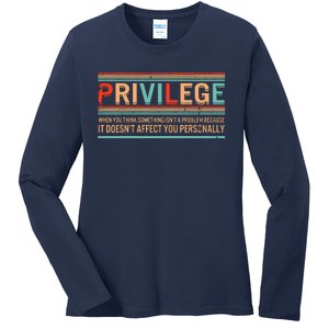 Privilege Definition Civil Rights Equality Racists Activist Ladies Long Sleeve Shirt