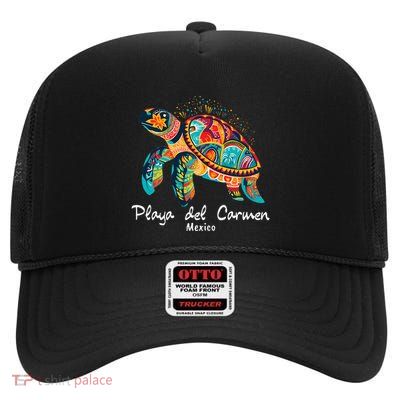 Playa Del Carmen Mexico Playa Souvenir High Crown Mesh Back Trucker Hat