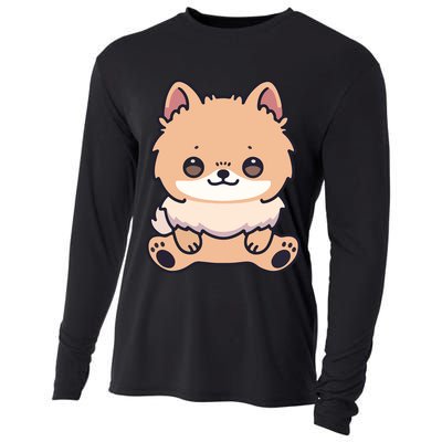 Pomeranian Dog Cute Owner Puppy Cooling Performance Long Sleeve Crew
