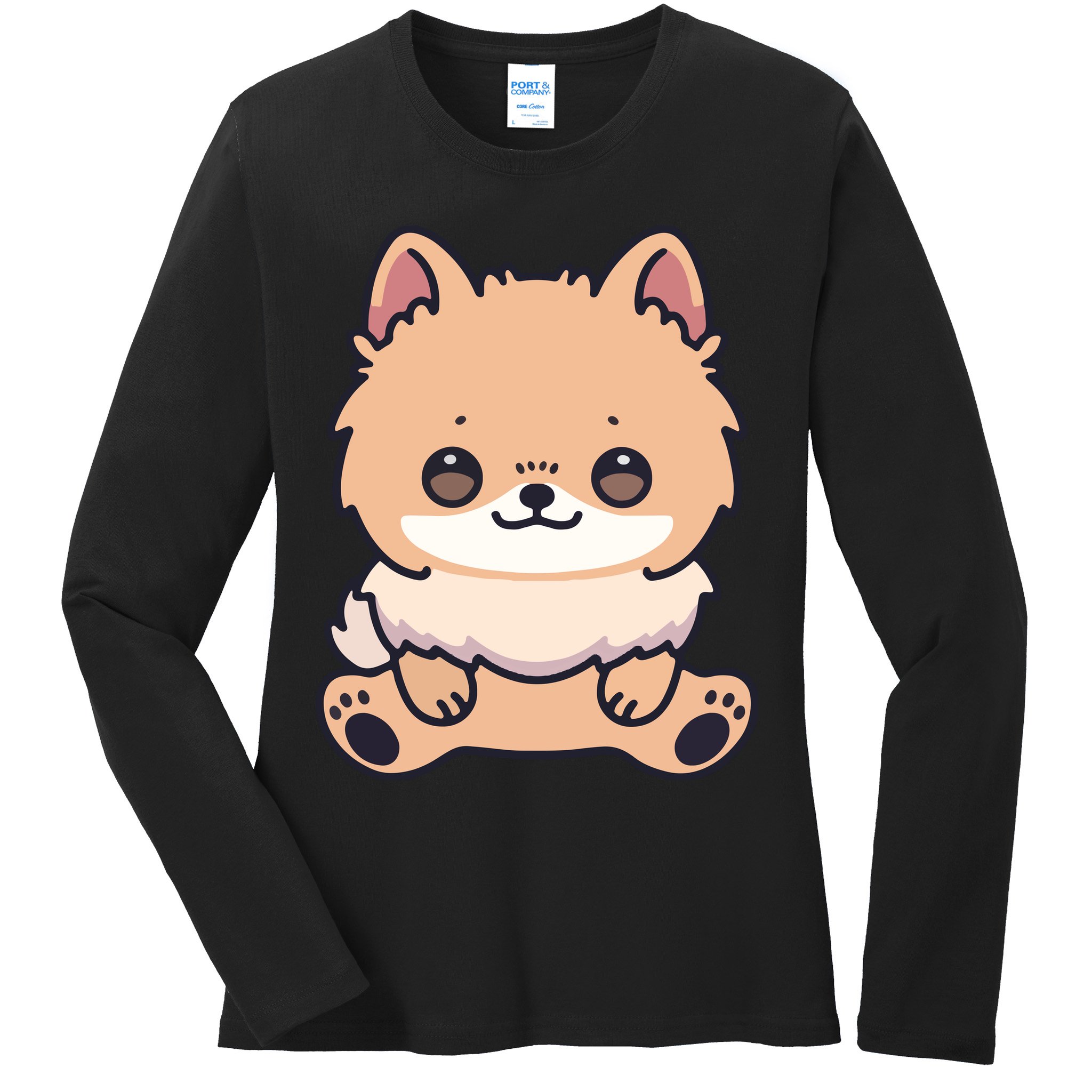 Pomeranian Dog Cute Owner Puppy Ladies Long Sleeve Shirt