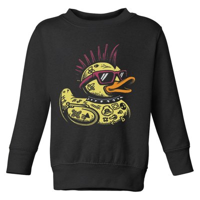 Punk Duck Duckling Punk Rocker Toddler Sweatshirt